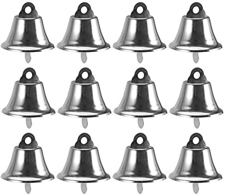 TENDYCOCO Glöckchen zum Aufhängen, 24 Stück, für Weihnachten, Zuhause, Urlaub, Party, Dekoration (Silber, 45 mm)