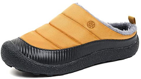 Gaatpot Unisex Vuxen Vinter Tofflor Halkfria Varma Fluff Tofflor Hemma Skor Inomhus Mjuk Bomull Toffel 36EU-46EU, Gul, 41 EU