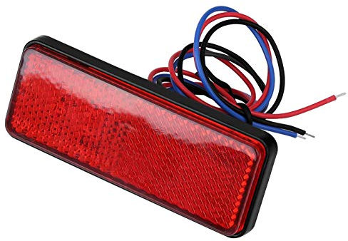 KIMISS Motorcycle LED Rail Lights Rear Fog Lights Rectangle Reflector Tail Brake Light Motorcycle Tail Brake Light LED Tail Brake Light Motorcycle Rectangle Reflectormoto 12v