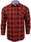BRAVE SOUL Mens Jack Long Sleeve Check Shirt - Red -Black-Small