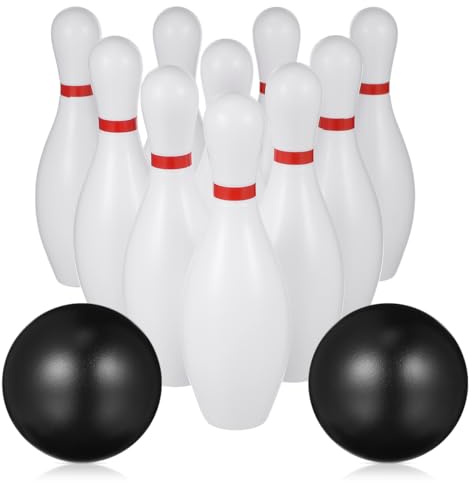 NUOBESTY 1 Juego de Bolos para Niños 2 Piezas de Bolas de Bolos 10 Piezas de Botellas de Bolos Juego de Bolos para Interiores Y Exteriores Juegos de Bolos Gigantes Juegos Deportivos
