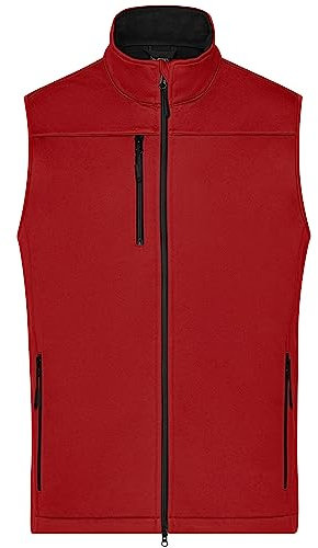 James & Nicholson Herren Softshell Weste Recycled Polyester - Wind- und wasserdichte Softshellweste aus recyceltem Polyester für Business oder Freizeit | Farbe: red | Grösse: M
