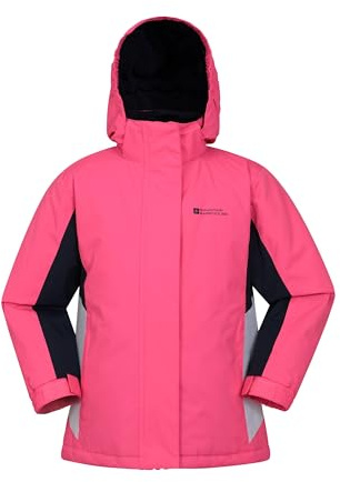 Mountain Warehouse Honung skidjacka för barn - Vattentät snöjacka för barn, justerbara manschetter, vinterkappa med plyschfoder inuti