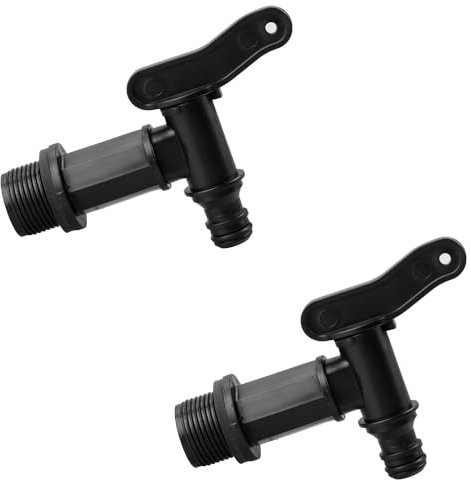 Tabanzhe Brand 2Pcs Water Butt Tap Replacement Taps – Efficient Water Management for Your Garden, Plastic Tap for Water Butt Hose Connector,IBC Tank Fitting Adapter