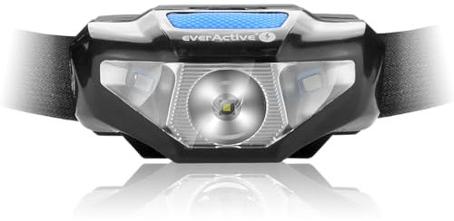everActive LED Kopflampe Stirnlampe, leistungsfähig, 120 Lume, 2 unabhängige Lichtquellen, Modell: HL-120, Schwarz