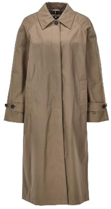 Tommy Hilfiger Donna Trench Cotton Nylon Impermeabile, Marrone (Tundra Brown), S-M