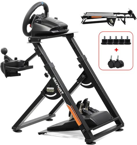 GTPLAYER Steering Wheel Stand for G25 G27 G29 G920 Foldable Racing Wheel Stand with Adjustable Height/Angle, Driving Simulator Gaming Wheel Stand