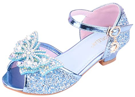 BOTCAM Chaussures à paillettes pour fille - Princesse - Chaussures à talons - Escarpins - Chaussures de princesse - Enfants - Cosplay - Fête Mary Jane - Chaussures de mariage - Chaussures de ballet