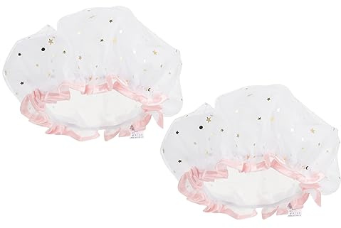 KAILIKETIY Bonnets de Bain Imperméables pour Femmes 2pcs en Eva Confortables Toucher Lavables la Main Adaptés la Maison Couleur Blanc
