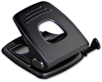 TB1 Products 2-Hole Paper Punch – 10 Sheet Capacity, Black Dual Hole Puncher with Adjustable Paper Guide & Chip Tray, Durable Steel Construction – Ideal for Filing, Office, School & Home Use