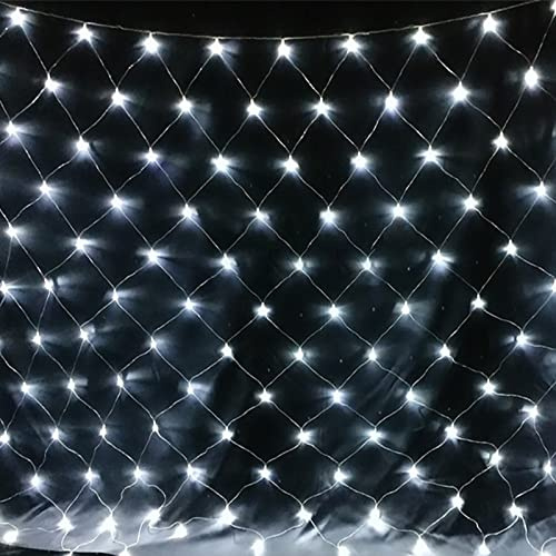 WxiaoD Red de Luces LED Navidad Exterior, 3x2m 200LED Luces Cortina, 8 Modos IP44 Impermeable Malla Luces para Balcón Jardín Árbol Navidad Exterior Interior Blanco frío