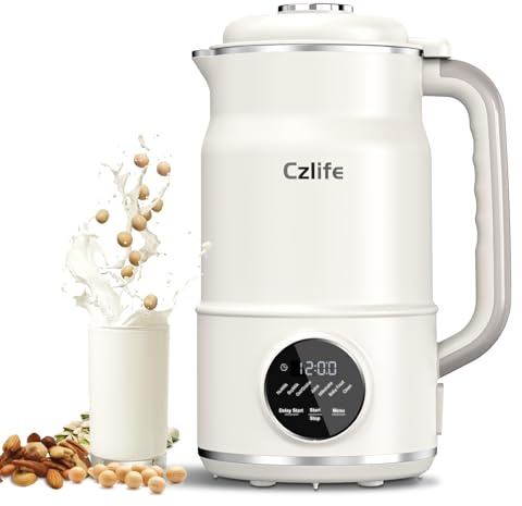 Czlife N7 - Máquina para hacer leche de nueces (1,5 L) Máquina casera de leche de almendras y soja, avena, jugo de coco, batidos, batidos, batidos, alimentos para bebés, leches a base de leche