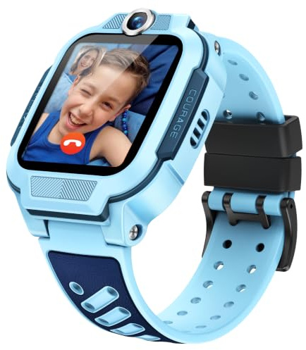 imoo Z3 Kids Smart Watch for Boys, GPS Tracker, HD Video Call, Blue | IP68 swimming waterproof, SOS, class mode, no games, reject unknown calls, family chat, SIM supported, 1-2 days battery, 8G