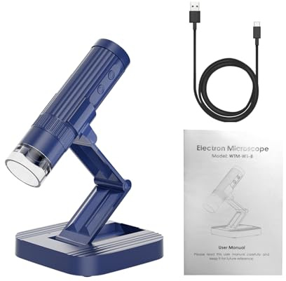Yctze 50X-1000X förstoring, digitalt mikroskop med 8 LED-lampor, 1080P USB-mikroskop för vuxna barn, perfekt för PC bärbar dator telefon (blå)