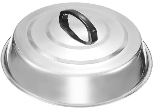 COLLBATH Coperchio Padella 28cm Coperchio a Cupola Spesso in Acciaio Inox Bordi Arrotondati e Aumentati Copertura Resistente Adatto per Barbecue e Griglie per Pentole