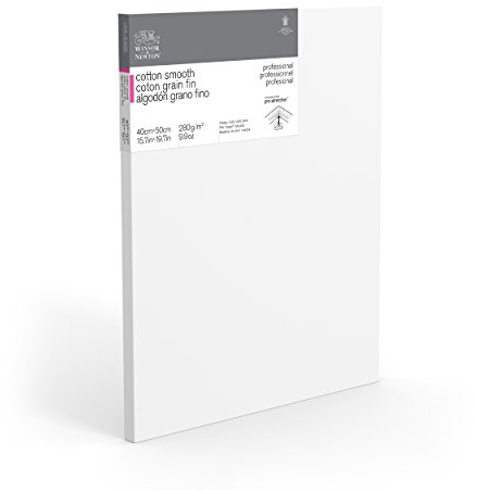Winsor & Newton 6205028 Professional Keilrahmen Feinkorn, Leinwand mit 280 g/m² aus 100% Baumwolle, 3-fach grundiert für Aquarell, Ölfarben, Acrylfarben - 40 x 50 cm
