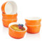 com-four® 6x Ragout Fin Schale - Ofenfeste Förmchen in orange - Creme Brulee Schälchen - Dessertschale mit je 185 ml