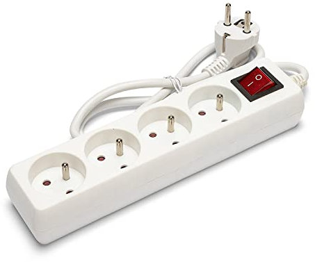 Velamp Bloc multiprise 10/16A + Interrupteur - 3G1mm2, 4 Prises