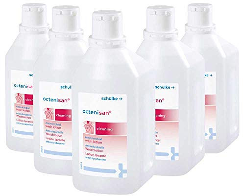 5x 1000 ml Schülke Octenisan® Waschlotion Reinigungslotion Flüssigseife, mit Allantoin, parfümfrei