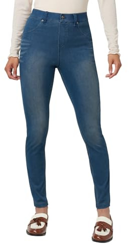 Hue Women's Ultra Soft High Waist Denim Leggings Sockshosiery, -steely Blue, Medium