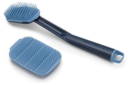 Joseph Joseph CleanTech Juego de Dos Piezas con Estropajo y Cepillo de Fregar - Azul