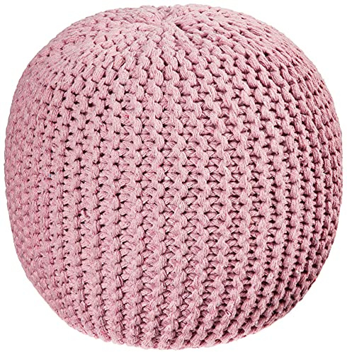 Urban Lifestyle Round Knit Pouf, Light Pink