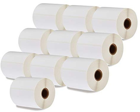 LEYF Étiquette d'expédition 100mm x 150mm -Noyau de 1 Pouces- 10 rouleaux de pack d'étiquettes x370 pièces par rouleau= 3700 étiquettes, autocollantes,compatibles avec les imprimante, compatible Zebra