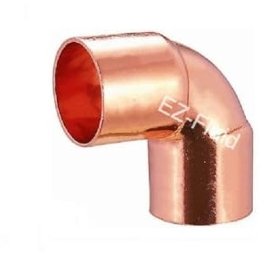 (1) EZ-FLUID 1-1/2 C X C LF Short Radius Copper 90 Degree Elbow Pressure Copper Fitting with Sweat Solder Connection for Residential,Commercial Plumbing.