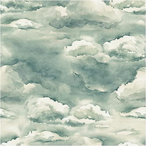 UniGoos - Carta da parati con cielo e nuvole di acquerello, stile astratto, retro rimovibile, per armadio, scaffale, camera da letto, decorazione fai da te, 45 x 299,7 cm