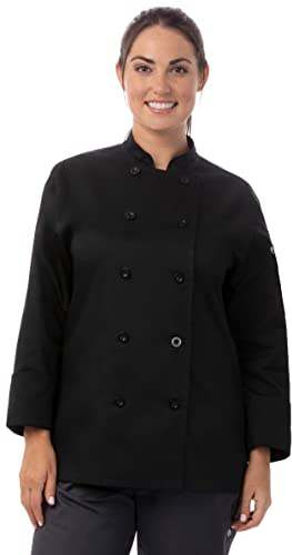 Chef Works Women's Le Mans Chef Coat, Black, S