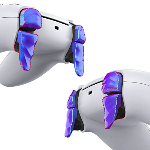 PlayVital Dune 2 Pares Gatillo Extensor Bumper Trigger Kit para ps5 Mando Accesorios Extensores de Disparo Botones de Disparador Trigger Stop Grips Extender Botón para ps5 Control(Azul a Violeta)