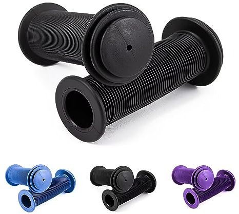 Fahrradgriffe Kinder, Lenkergriffe Fahrrad Kinder 22mm mit Höchster Sicherheit Prallschutz, Lang 105mm Kinderfahrrad Scooter Griffe für Roller,Fahrrad Griffe, Griffe, Kinderfahrrad (Black)