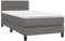 vidaXL Boxspringbett mit Matratze Einzelbett Kunstlederbett Polsterbett Bettgestell Bett Hotelbett Schlafzimmerbett Bettrahmen Lattenrost Grau 100x200cm