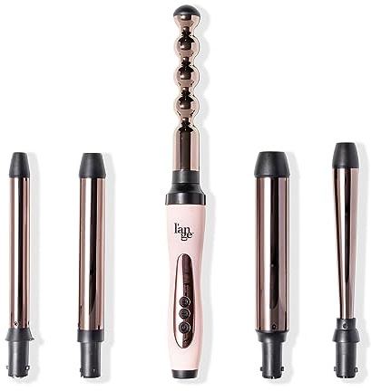 L'ANGE HAIR Le Cinq 5-in-1 Curler Set - 19mm, 25mm, 32mm, 19-25mm and Bubble Titanium Barrels - Professional Curling Wand Set for All Hair Types - Interchangeable