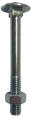 Schloßschrauben Schlossschraube Flachrundschrauben Ø 8 mm Länge 16-200 mm mit Sechskant Muttern DIN 603 Stahl verzinkt (100, Ø 8 x 80 mm)