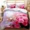 TSOPEFI Rosen Bettwäsche 135x200cm 3D Rot Rose Bedruckte Bettwäsche Set 3 Teilig mit 2 Kissenbezug für Mädchen Erwachsene (200x200cm, A)
