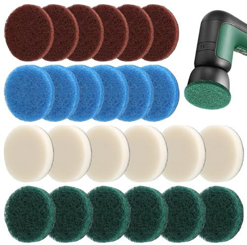 24 Stück Aufsatz für Bosch Universal Brush, Elektrische Reinigungsbürste mit Bosch Home and Garden 6033 Akku 6X Schaumstoffpad, 6X Küchenpad, 6X Hochleistungspad, 6X Mikrofaserpad
