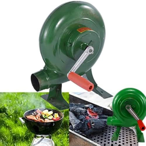 Ventilateur manuel pour barbecue - Manivelle à soufflet - Outil de cuisine en plein air - Outil de camping - Manivelle - 300 W - A
