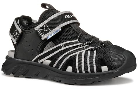 Geox J SANDAL AIRADYUM BO - Sandalo Bambino, Black/Grey,