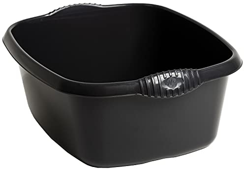 1x Schüssel anthrazit - 12 Liter - 39x32 cm - rechteckig - Waschschüssel Spülschüssel Wasserschüssel Lebensmittelecht Kunststoff Spüle Haushaltsschüssel Universal Küchenschüssel Pflege nestbar