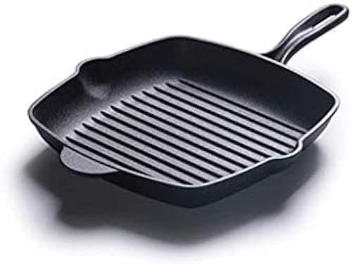 MYVVKIA Cast-Iron Frying Pan-Frying Pan Non-Stick Cooker, Striped Pan Without Coating Thickening Pan,