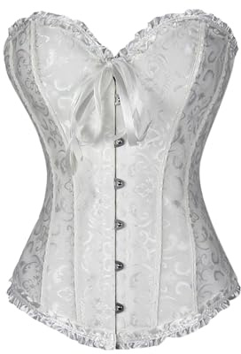 Genérico Bustier Corsé Top para Mujer Steam Punk Brocado Encaje Corsé Vintage Talla Grande Corset Medieval Mujeres Fajas Bustier Gótico Encaje Corset para Party Navidad Halloween Carnival