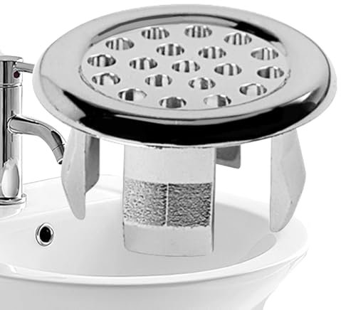 Couvercle de trop-plein pour évier | Anneau de garniture de lavabo pour protection contre les débordements | Couvercle rond double couche pour trous d'évier de 22 à 24 mm, idéal pour une utilisation