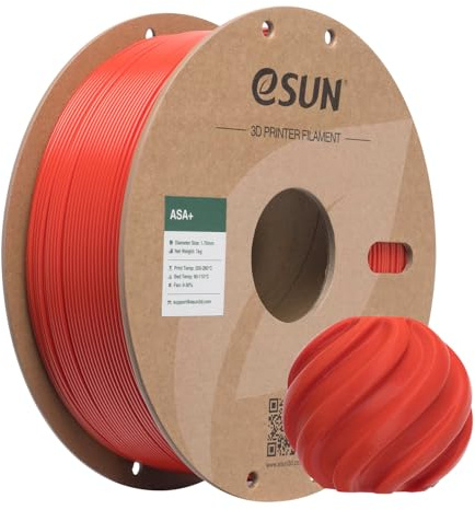 eSUN ASA+ Filament 1.75mm, Wetterbeständiges 3D Drucker Filament, 1KG Spule (2.2 LBS) 3D Druck Materialien für 3D Drucker, Rot