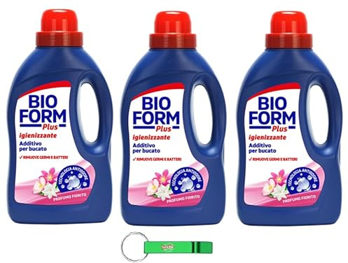 Bioform Plus Igiene - Detergente higiénico para lavadora, aroma a flores, elimina la suciedad y los malos olores, 1500 ml, incluye llavero Beni Culinari gratuito