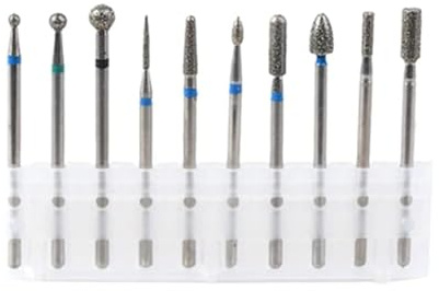 10 Pezzi Punte Fresa Unghie,Punta da Trapano per Unghie,3/32 Pollici Punte Fresa Unghie Professionale per Salon per Unghie,Rimozione Gel,Manicure,Pedicure, Uso Domestico (10 Pezzi)