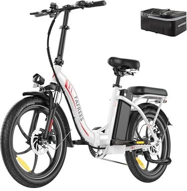 Fafrees F20+ Bicicleta plegable de 20 pulgadas (2025) – Batería de 36 V 20 Ah, motor de 250 W, carga de 140 kg, 25 km/h, E-MTB 20 °, unisex, para hombre y mujer (bolsillo trasero, blanco)