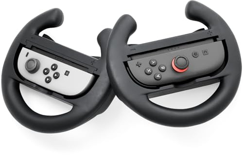Lioncast Lenkrad kompatibel mit Nintendo Switch 2er Set mit ergonomischen Griffen, Joy Con Lenkrad Switch 1&2, NSW 1&2 Wheels