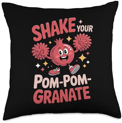 Shake Your Pom-pom-Granate Fruit Lover Humor Pomegranate Throw Pillow