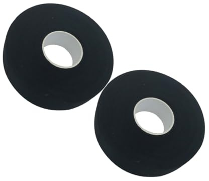 TOGEVAL 2 Piezas Cinta Adhesiva para Hockey Algodón Resistente Antideslizante para Práctica Deportiva Envoltura para Stick Negro